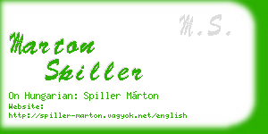 marton spiller business card
