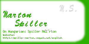 marton spiller business card